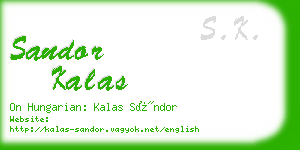 sandor kalas business card